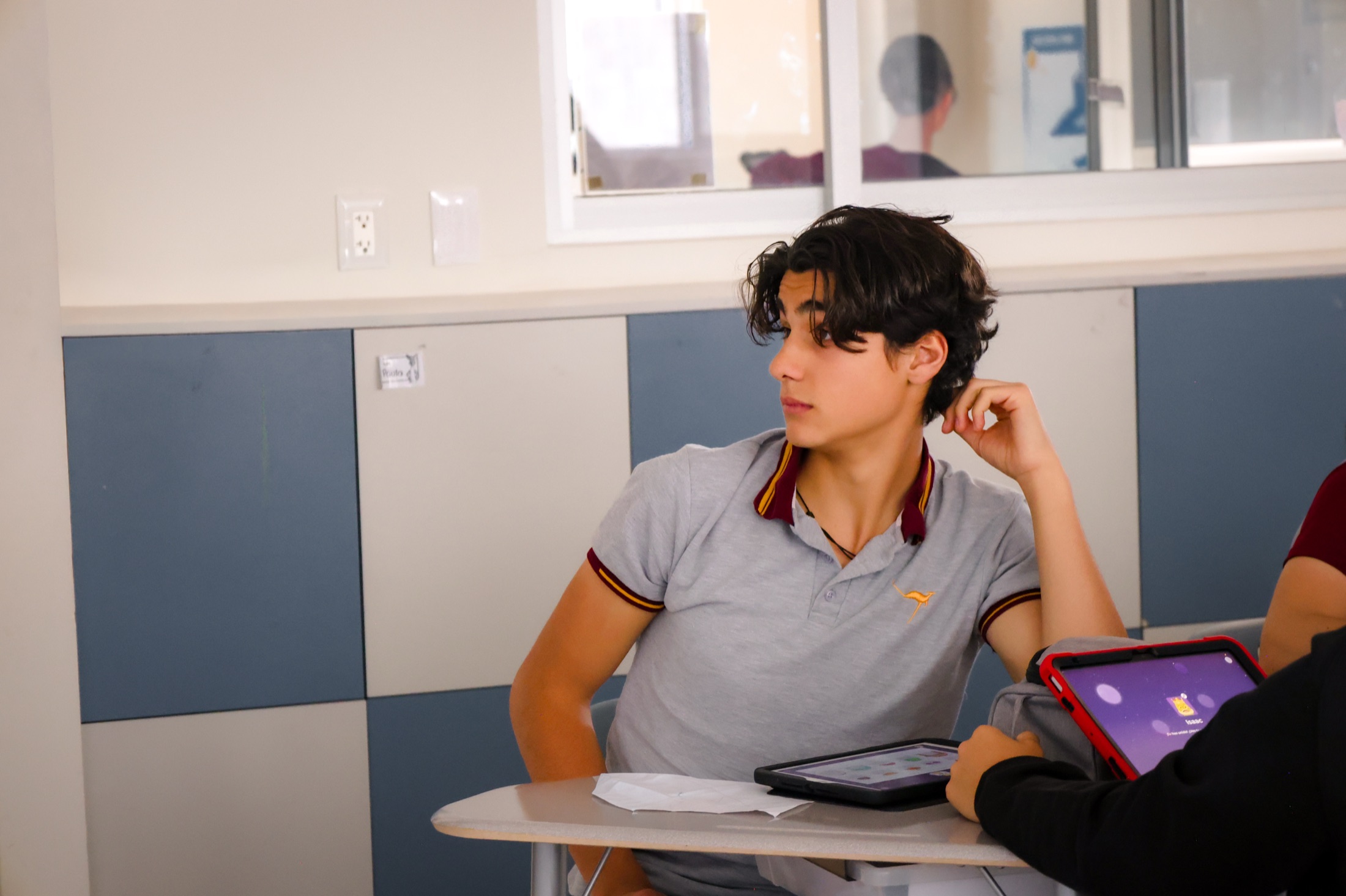 Newland Middle School student engaged in bilingual class at Zibatá